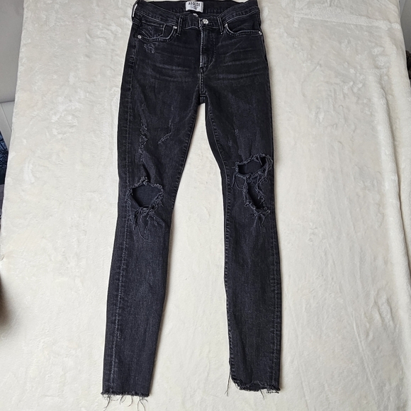 Agolde Los Angeles Premium Denim Jeans 27 Distressed Black Feel Good - Picture 1 of 12